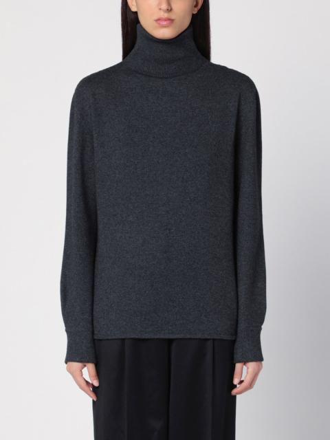 Dark grey turtleneck with drawstring