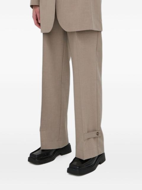 button-fastening tailored trousers