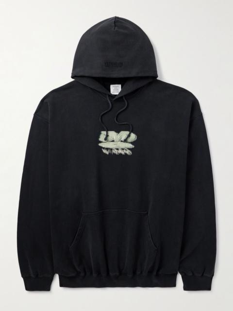 DVD Oversized Printed Cotton-Jersey Hoodie Black