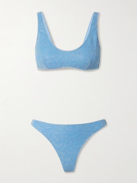 Lumière Sporty metallic bikini Light blue