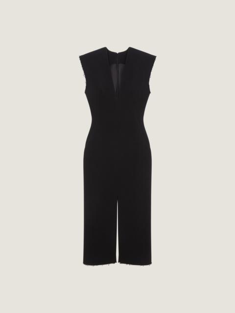 V-NECK PENCIL DRESS IN WOOL