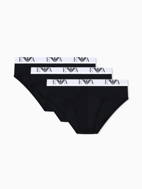 THREE-PACK OF STRETCH JERSEY BRIEFS WITH EA LOGOBAND