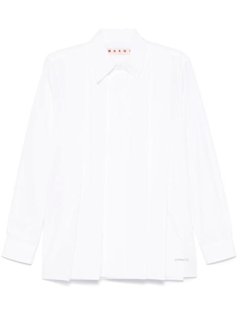 organic-cotton logo-embroidered shirt