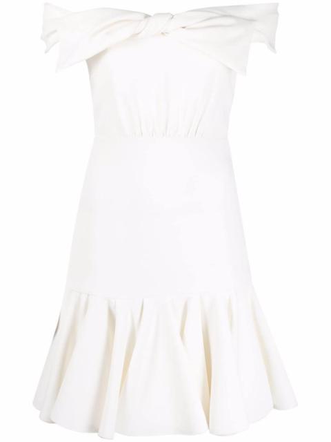 off-shoulder bow-detail dress