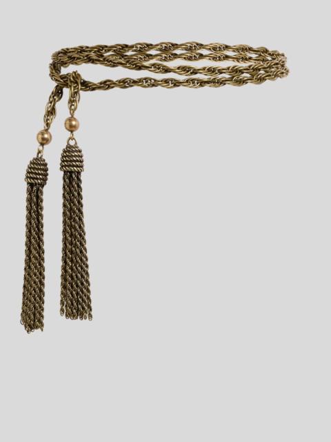 BRAIDED METAL BELT WITH TASSELS
