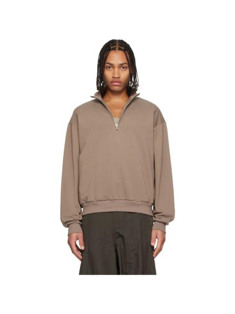 Brown Half-Zip Sweatshirt