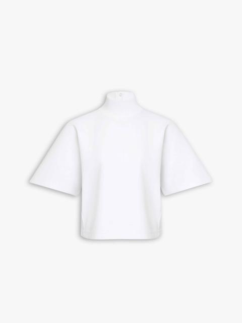 RIBBED COTTON HIGH NECK T-SHIRT