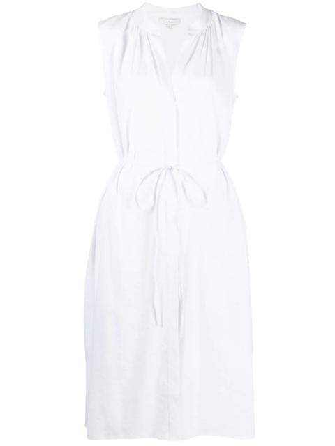 shirred band collar dress