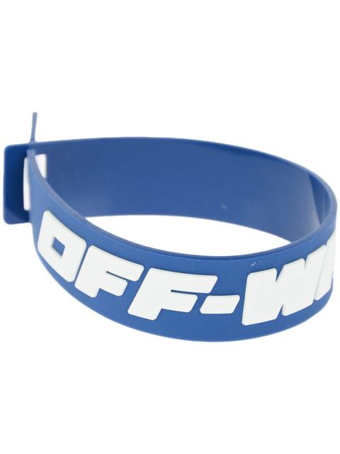OFF-WHITE PVC 2.0 Embossed Logo Industrial Thin Bracelet Blue