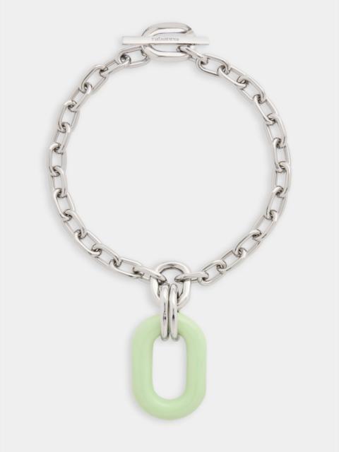 NECKLACE XL LINK IN BICOLOR SILVER AND GREEN