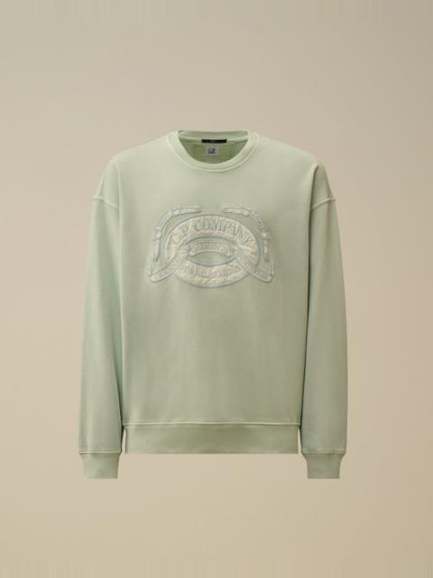 Diagonal Fleece Boxy Logo Crewneck Sweatshirt