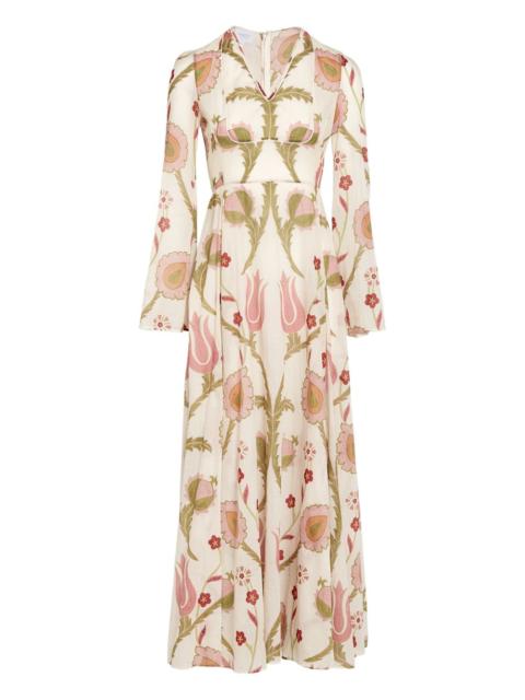 long-sleeve floral maxi dress