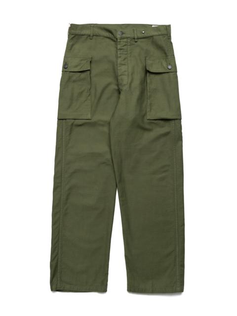 2 Pocket Cargo Pants (Reverse Sateen For Blue in Green) - Army Green