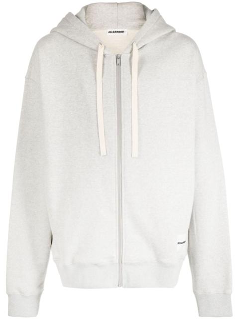 logo-patch cotton cardigan