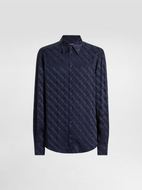 Martini shirt in logo silk jacquard