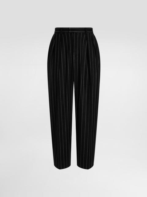 Stripedwool blend trousers