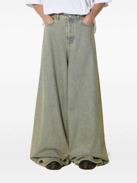faded wide-leg jeans