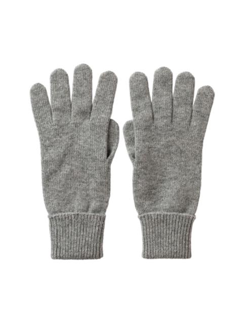 Grey Cashmere Gloves with Turnback Cuffs
