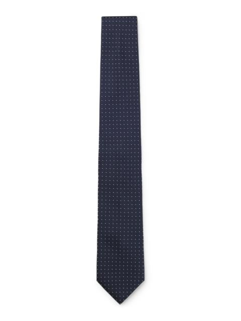 SILK-BLEND TIE WITH JACQUARD-WOVEN DOT MOTIF