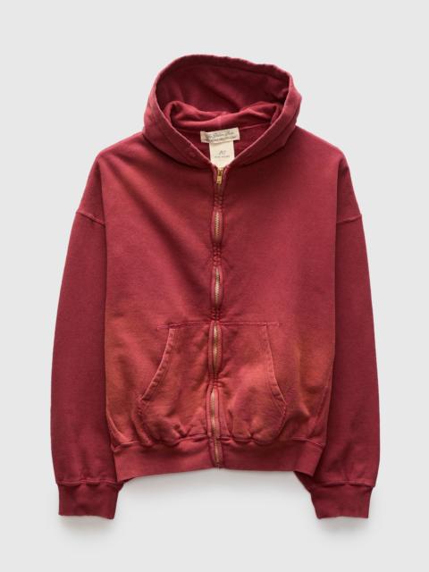"3-Fly" Special Finish Fleece Zip Hoodie in Bordeaux