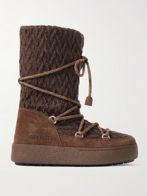 + Guest In Residence Ltrack Suede-trimmed Knitted Snow Boots
