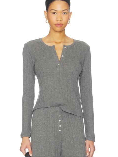 Pointelle Long Sleeve Henley