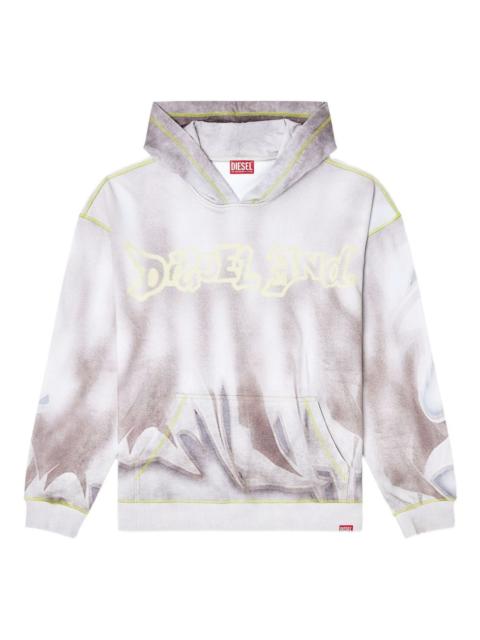 graffiti-print cotton hoodie