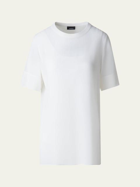 Round Neck Silk Georgette Blouse