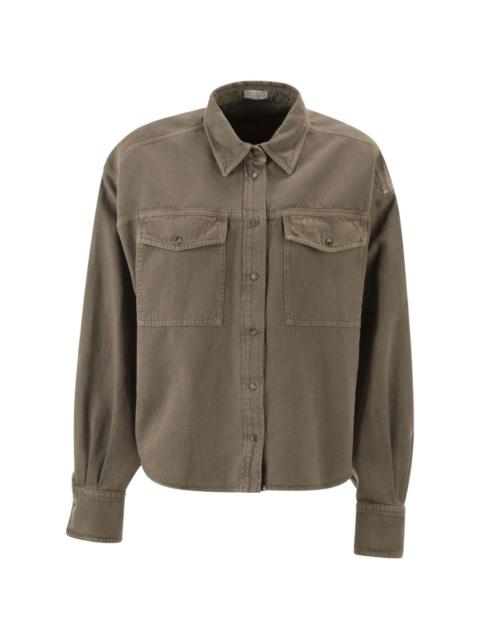flap-pocket button shirt