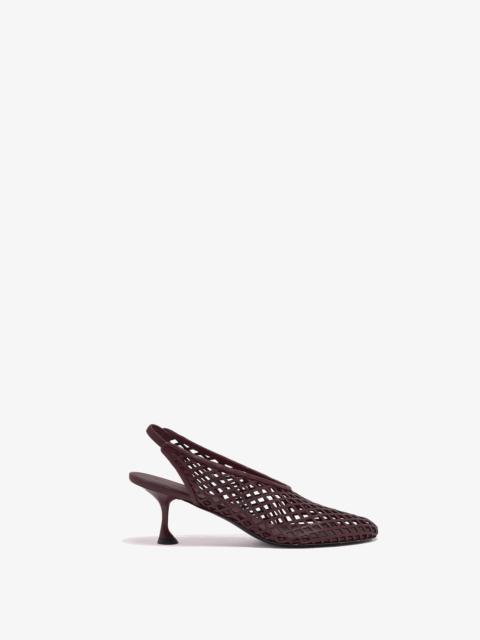 Tee Perforated Slingback Pumps in Nappa