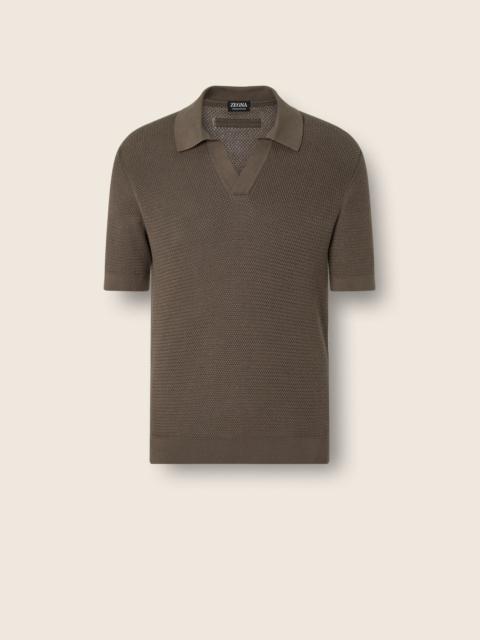 DARK TAUPE PREMIUM COTTON POLO SHIRT