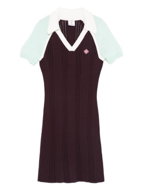 V-neck logo-detail dress