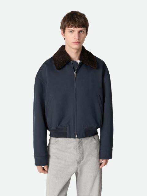 Silk And Cotton Twill Bomber Jacket