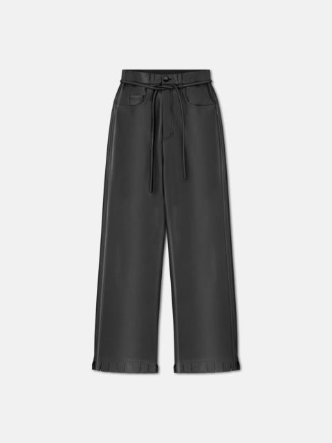 Belted Regenerated Leather Pants