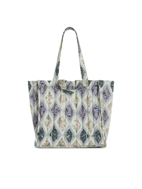 diamond-jacquard-pattern tote bag