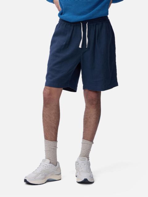 Drawstring Short - Navy Linen