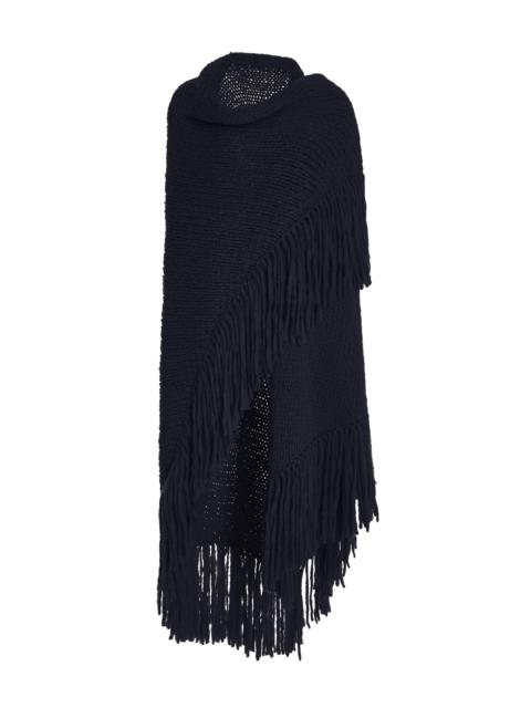 Lauren Knit Wrap in Dark Navy Welfat Cashmere