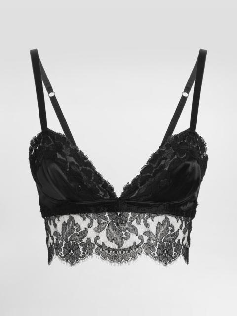 Satin and lace bralette top