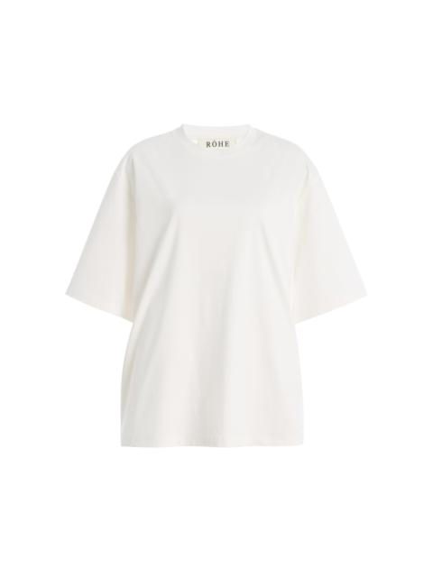Oversized Cotton-Silk T-Shirt ivory