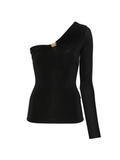 one-shoulder knot top