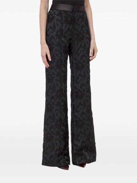 jacquard flared trousers