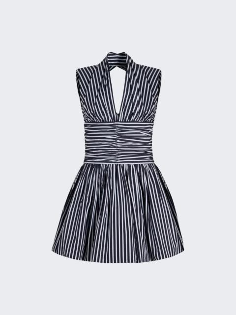 Sleeveless Bloomer Mini Dress Navy Stripes