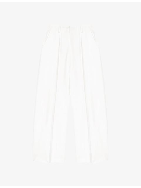 Balloon-Leg Cropped Woven Trousers