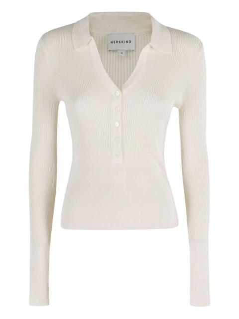 ribbed polo-neck sweater