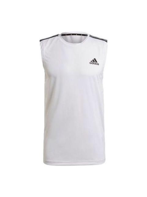 adidas M 3s Tk Logo Sports Training Breathable Vest White GM2158