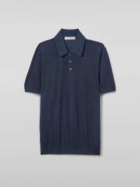 Fin Navy Superfine Cashmere Polo Shirt