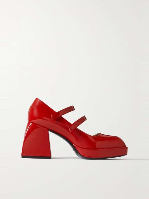 Bulla Babies patent-leather platform Mary Jane pumps
