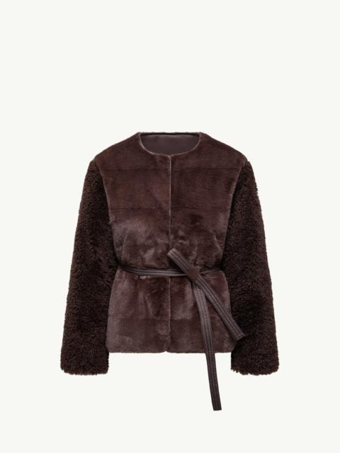Jouillat Faux Fur & Teddy Short Down Jacket