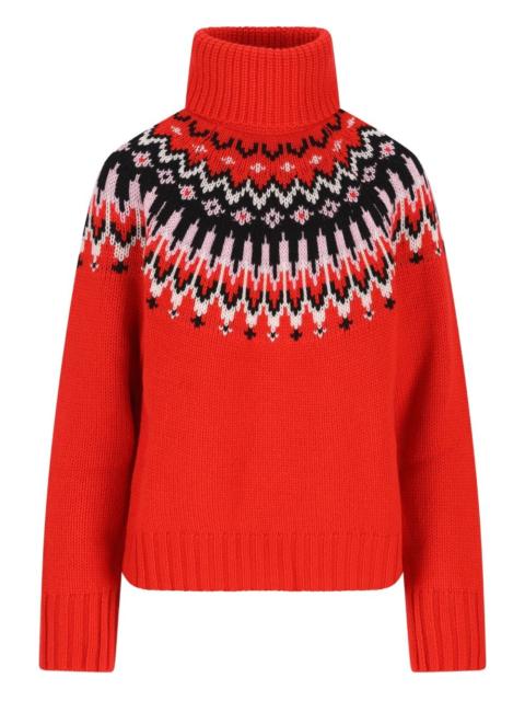 patterned roll-neck sweater