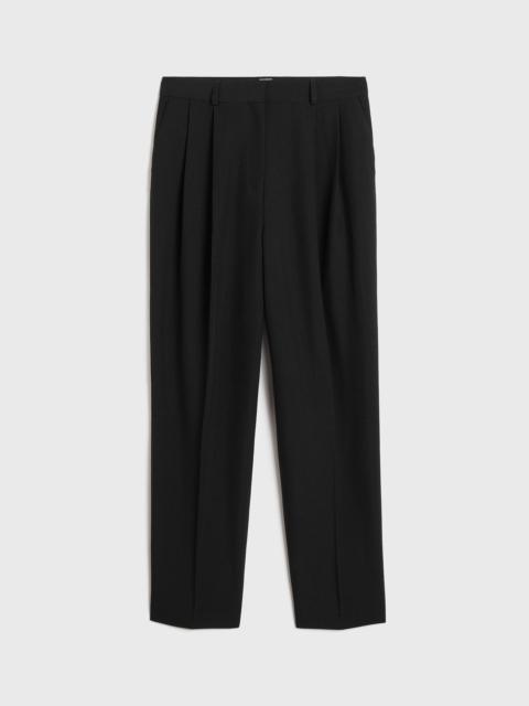 Double-pleated tailored trousers black